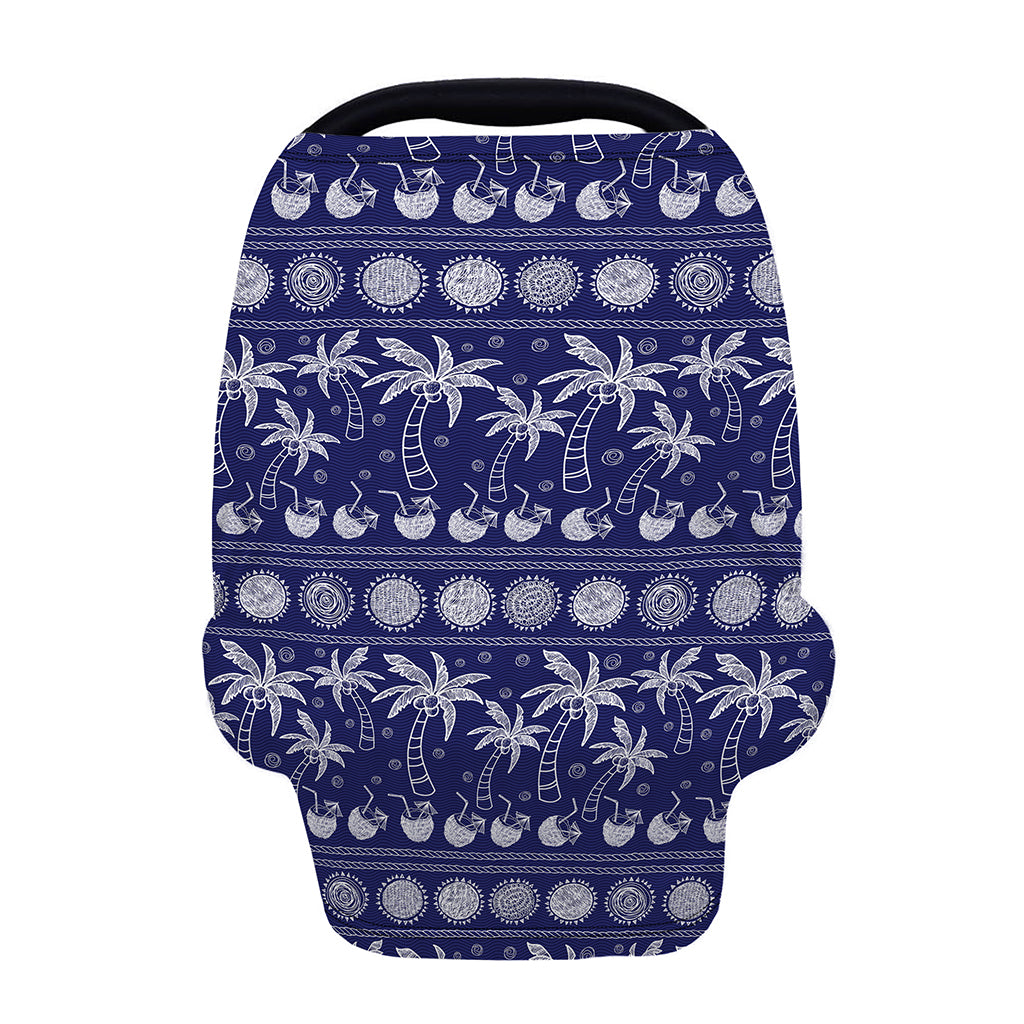 Blue Summer Coconut Pattern Print Baby Seat Cover