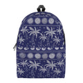 Blue Summer Coconut Pattern Print School Backpack