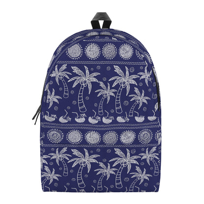 Blue Summer Coconut Pattern Print Backpack