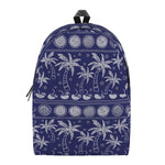 Blue Summer Coconut Pattern Print Backpack