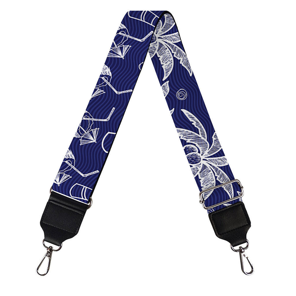 Blue Summer Coconut Pattern Print Bag Strap