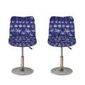 Blue Summer Coconut Pattern Print Bar Stool Covers