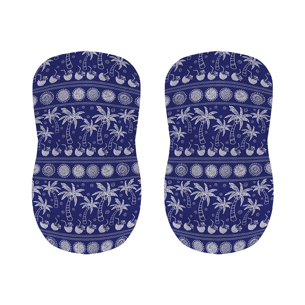Blue Summer Coconut Pattern Print Bar Stool Covers