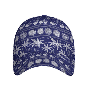 Blue Summer Coconut Pattern Print Baseball Cap