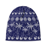 Blue Summer Coconut Pattern Print Beanie