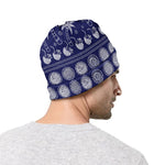 Blue Summer Coconut Pattern Print Beanie