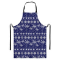 Blue Summer Coconut Pattern Print Bib Apron With Pocket