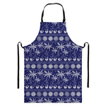 Blue Summer Coconut Pattern Print Bib Apron With Pocket