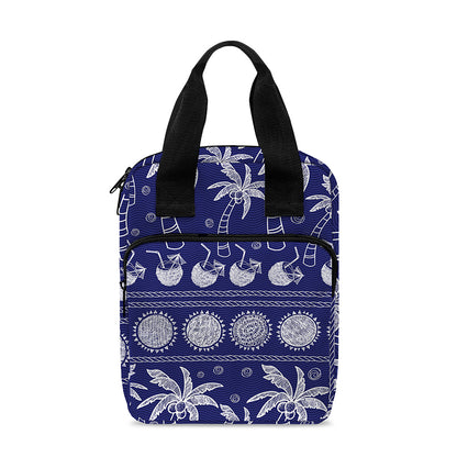 Blue Summer Coconut Pattern Print Bible Tote Bag
