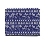Blue Summer Coconut Pattern Print Bifold Wallet
