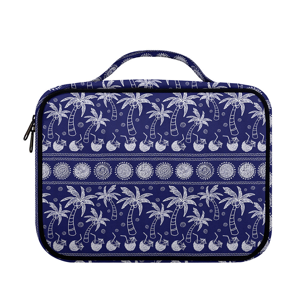 Blue Summer Coconut Pattern Print Briefcase Bible Bag