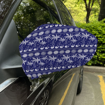 Blue Summer Coconut Pattern Print Car Side Mirror Covers