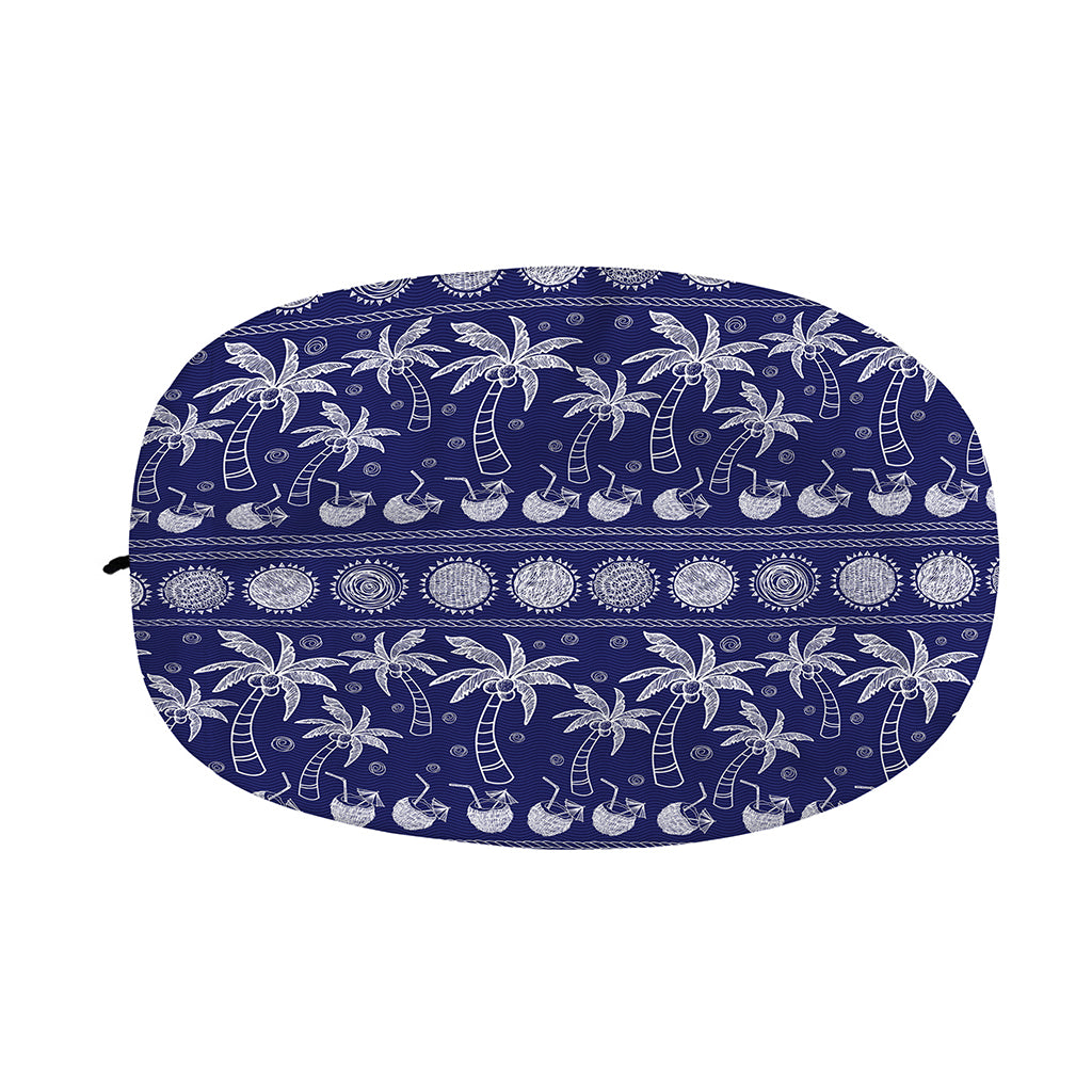 Blue Summer Coconut Pattern Print Car Side Mirror Covers