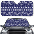 Blue Summer Coconut Pattern Print Car Windshield Sun Shade