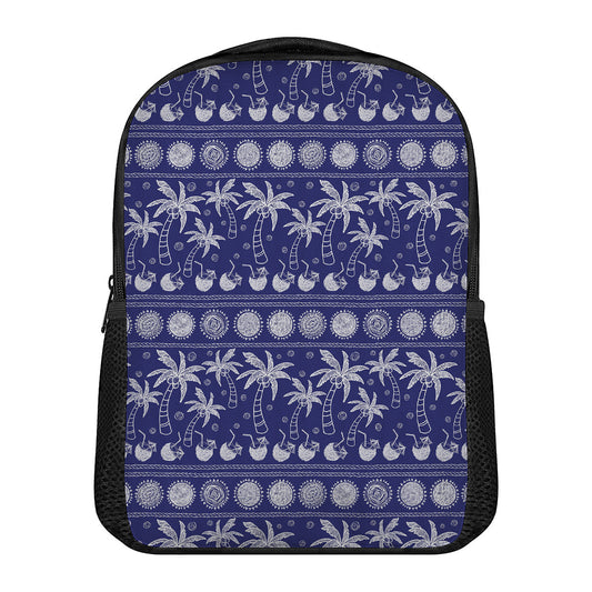 Blue Summer Coconut Pattern Print Casual Backpack