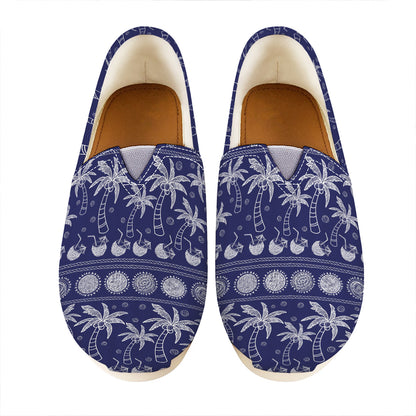 Blue Summer Coconut Pattern Print Casual Shoes