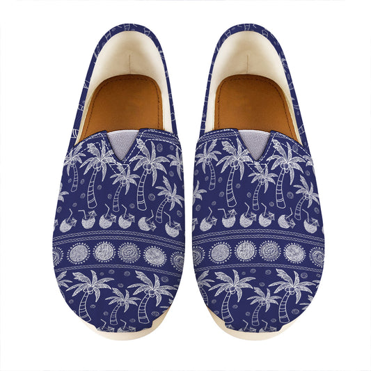 Blue Summer Coconut Pattern Print Casual Shoes