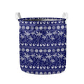 Blue Summer Coconut Pattern Print Collapsible Laundry Basket