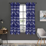 Blue Summer Coconut Pattern Print Curtain