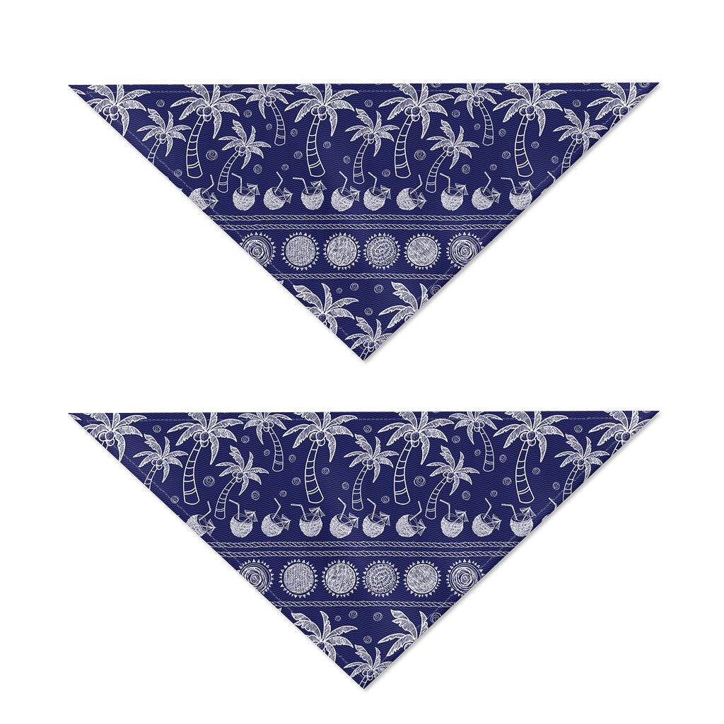 Blue Summer Coconut Pattern Print Dog Bandana