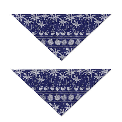 Blue Summer Coconut Pattern Print Dog Bandana