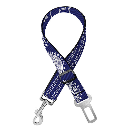 Blue Summer Coconut Pattern Print Dog Seat Belt