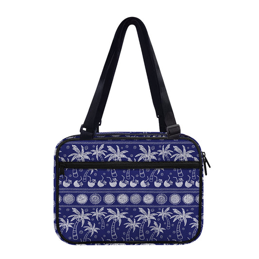 Blue Summer Coconut Pattern Print Double Strap Bible Bag