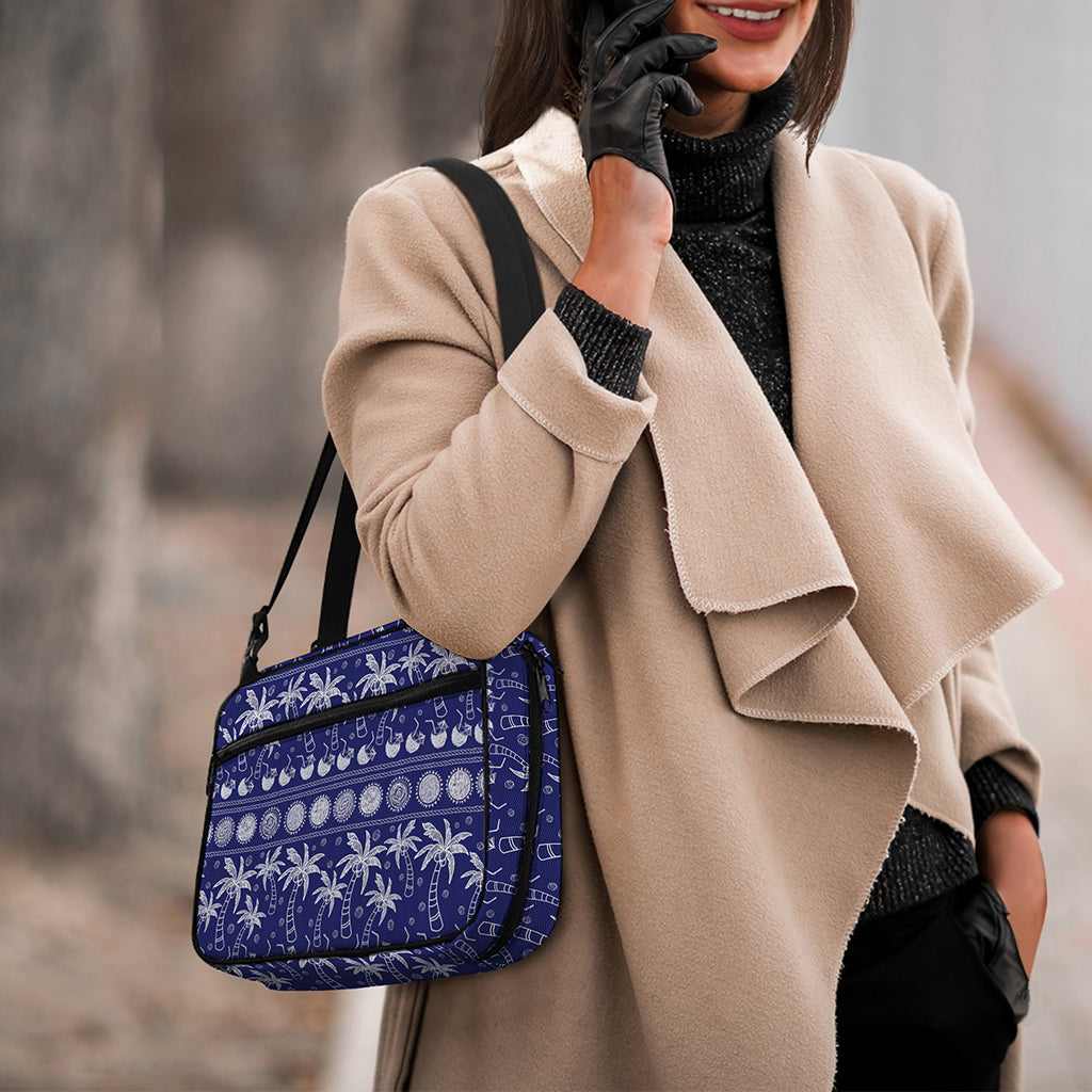 Blue Summer Coconut Pattern Print Double Strap Bible Bag