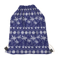 Blue Summer Coconut Pattern Print Drawstring Bag