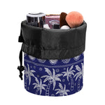 Blue Summer Coconut Pattern Print Drawstring Makeup Bag