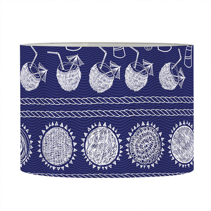 Blue Summer Coconut Pattern Print Drum Lamp Shade