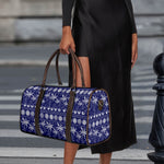 Blue Summer Coconut Pattern Print Duffle Bag