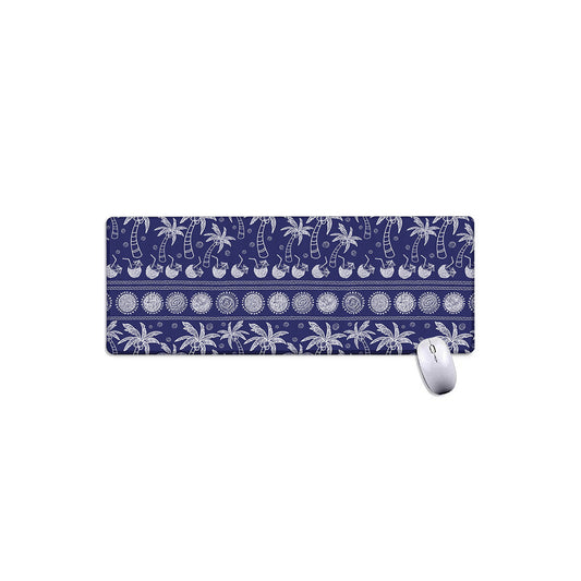 Blue Summer Coconut Pattern Print Extended Mouse Pad