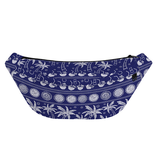 Blue Summer Coconut Pattern Print Fanny Pack