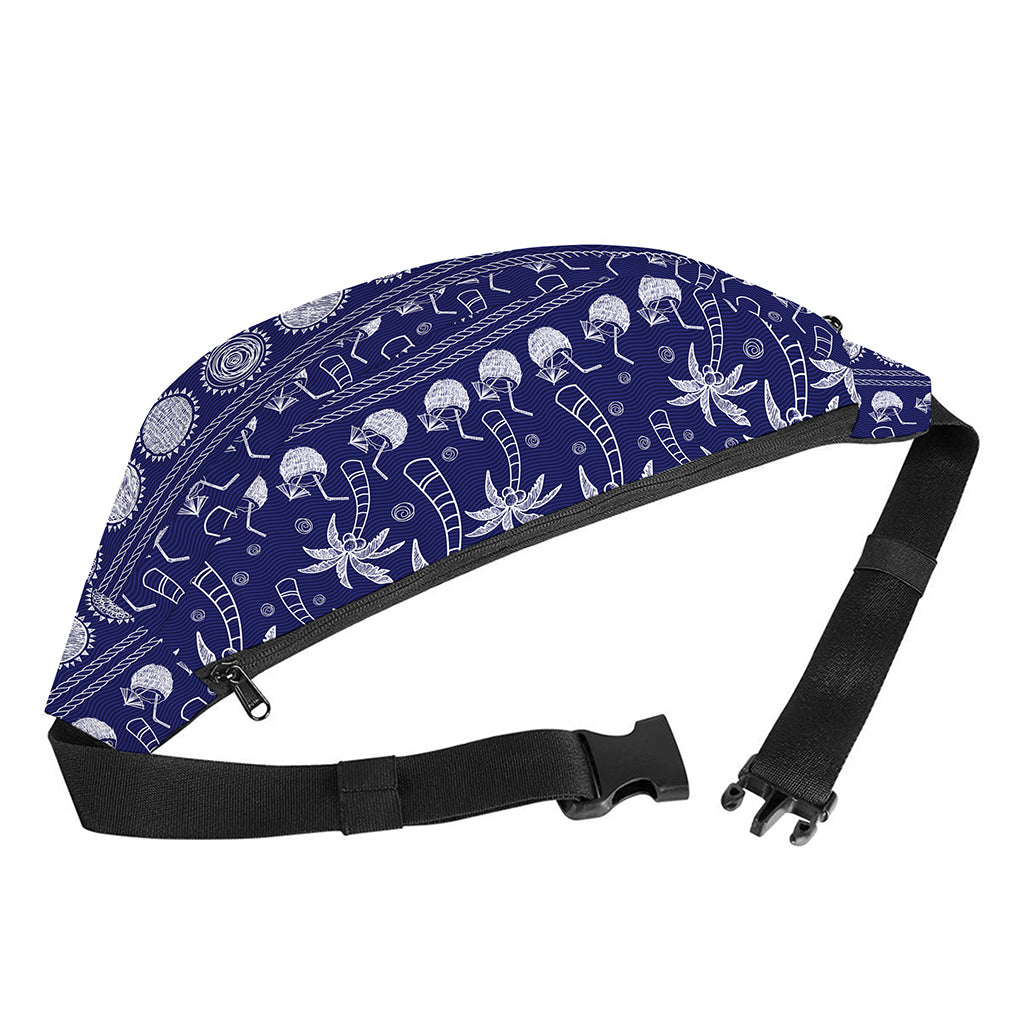 Blue Summer Coconut Pattern Print Fanny Pack