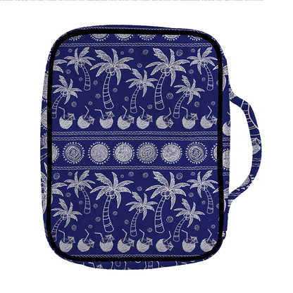 Blue Summer Coconut Pattern Print Front Pocket Bible Bag