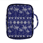 Blue Summer Coconut Pattern Print Front Pocket Bible Bag