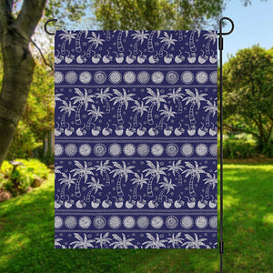 Blue Summer Coconut Pattern Print Garden Flag