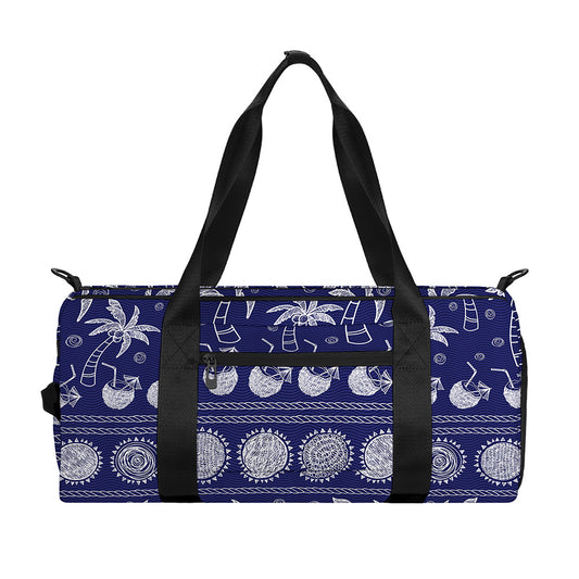 Blue Summer Coconut Pattern Print Gym Bag