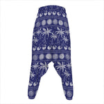 Blue Summer Coconut Pattern Print Hammer Pants