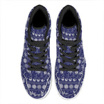 Blue Summer Coconut Pattern Print High Top Leather Sneakers