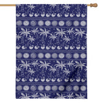 Blue Summer Coconut Pattern Print House Flag