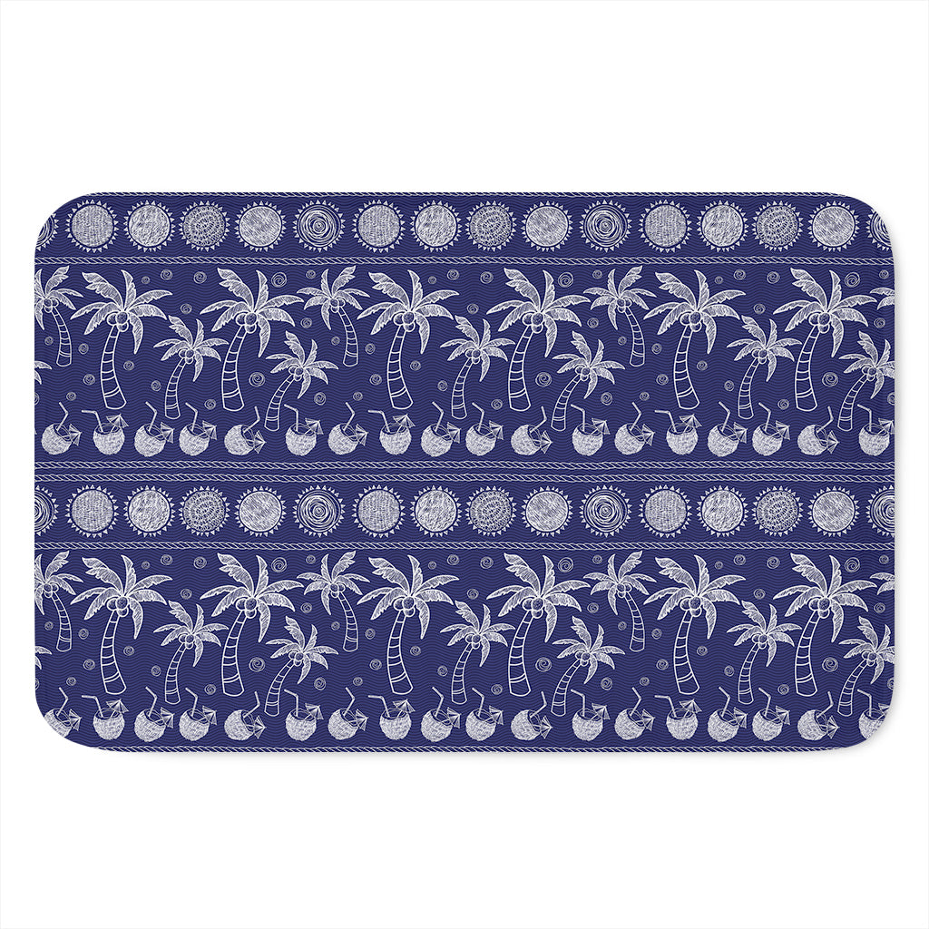 Blue Summer Coconut Pattern Print Indoor Door Mat