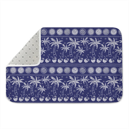 Blue Summer Coconut Pattern Print Indoor Door Mat
