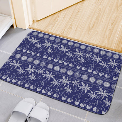 Blue Summer Coconut Pattern Print Indoor Door Mat