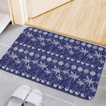 Blue Summer Coconut Pattern Print Indoor Door Mat