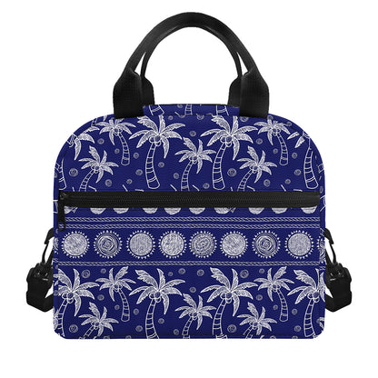Blue Summer Coconut Pattern Print Insulated Lunch Bag