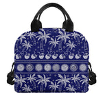 Blue Summer Coconut Pattern Print Insulated Lunch Bag