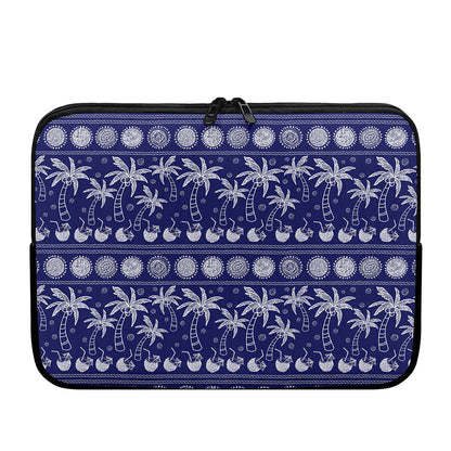 Blue Summer Coconut Pattern Print Laptop Sleeve