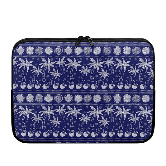 Blue Summer Coconut Pattern Print Laptop Sleeve